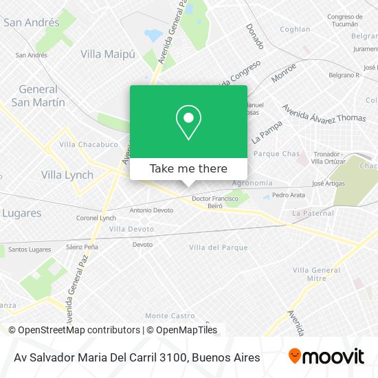 Mapa de Av  Salvador Maria Del Carril 3100