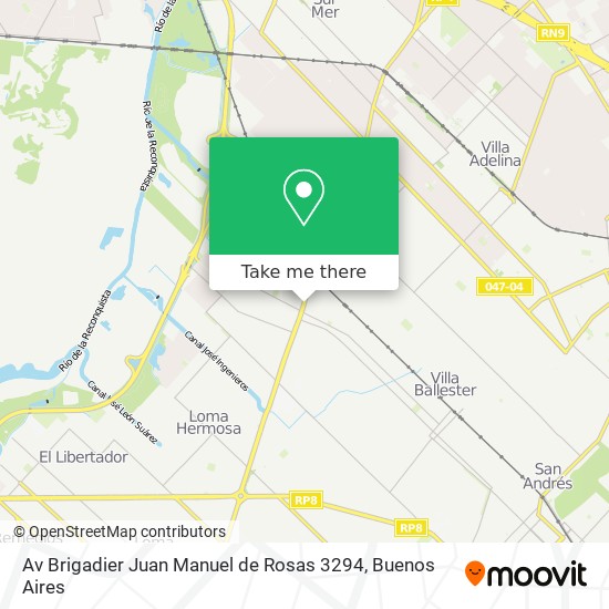 Mapa de Av  Brigadier Juan Manuel de Rosas 3294