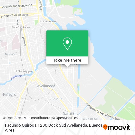 Mapa de Facundo Quiroga 1200   Dock Sud   Avellaneda
