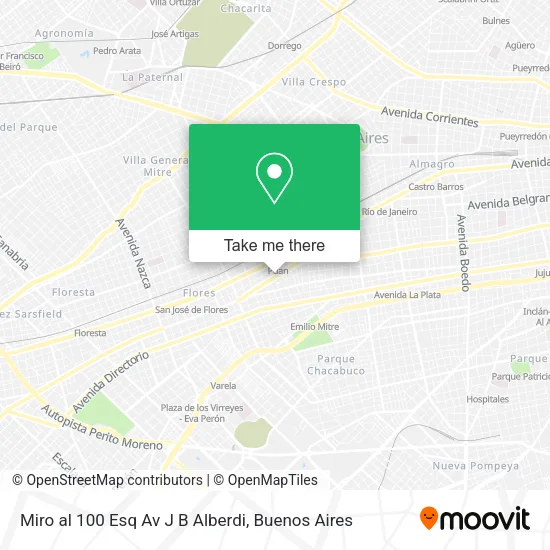 Mapa de Miro al 100 Esq  Av  J B Alberdi