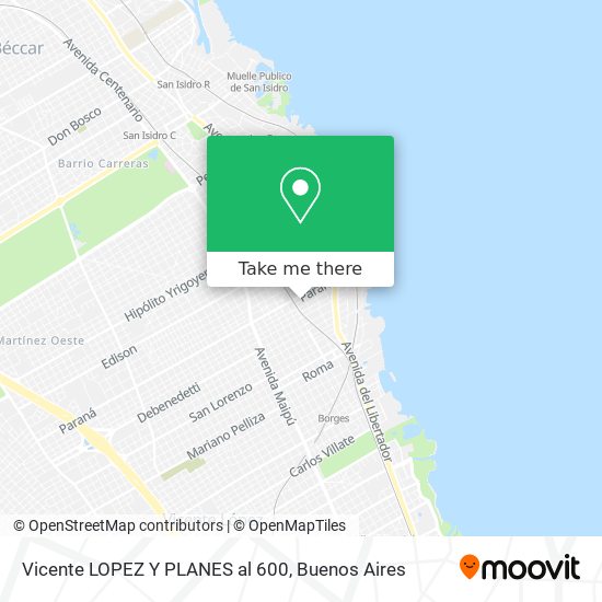 Vicente LOPEZ Y PLANES al 600 map