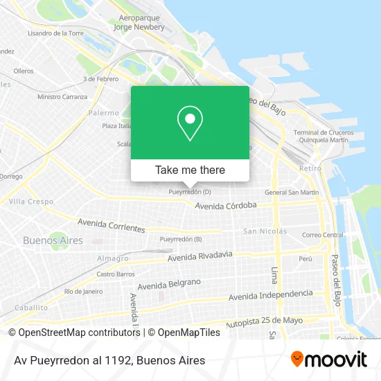 Mapa de Av Pueyrredon  al 1192