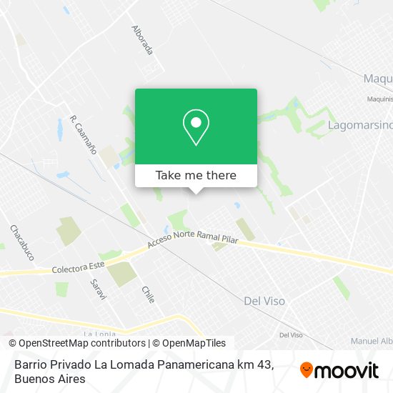 Mapa de Barrio Privado La Lomada Panamericana km 43