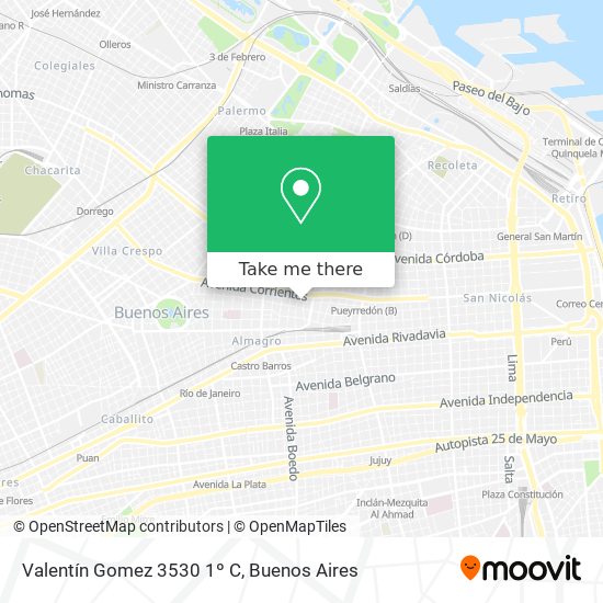 Valentín Gomez 3530   1º C map