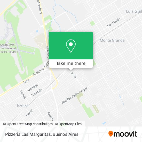 Mapa de Pizzeria Las Margaritas