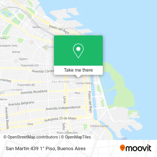 Mapa de San Martin 439 1° Piso