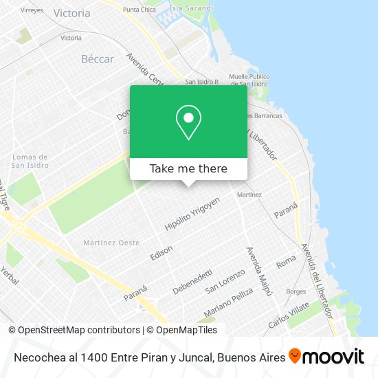 Mapa de Necochea al 1400 Entre Piran y Juncal