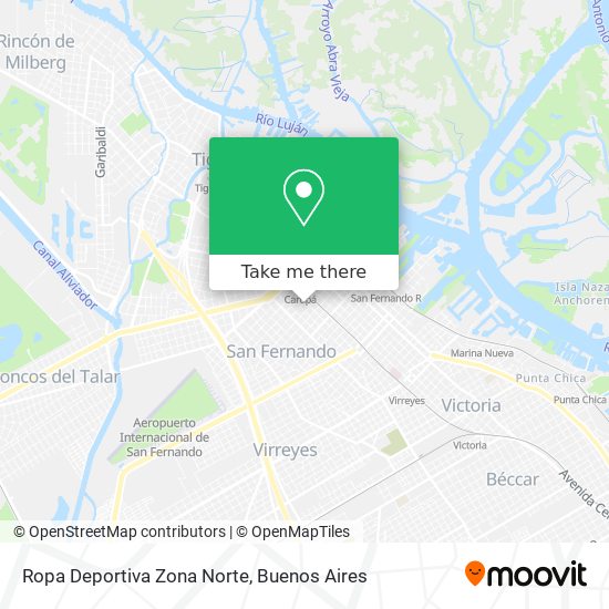 Ropa Deportiva Zona Norte map