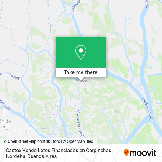 Mapa de Castex Vende Lotes Financiados en Carpinchos Nordelta