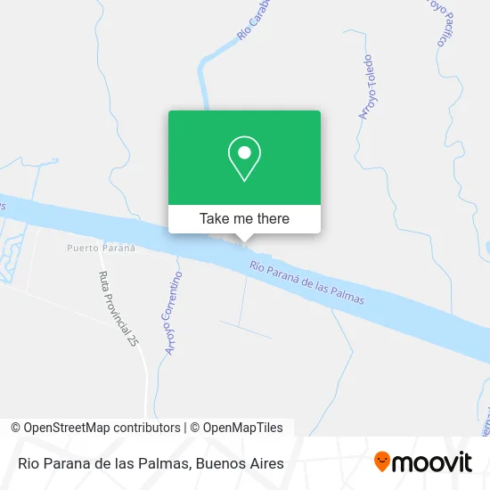 Rio Parana de las Palmas map