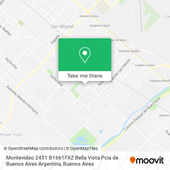 Mapa de Montevideo 2451  B1661FXZ Bella Vista  Pcia de Buenos Aires  Argentina