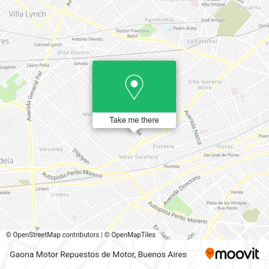 Mapa de Gaona Motor Repuestos de Motor