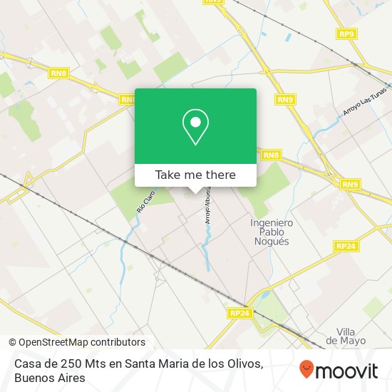 Mapa de Casa de 250 Mts  en Santa Maria de los Olivos