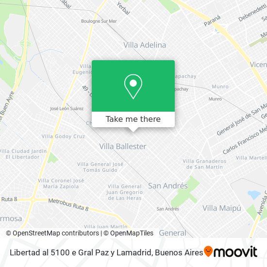 Mapa de Libertad al 5100 e  Gral  Paz y Lamadrid