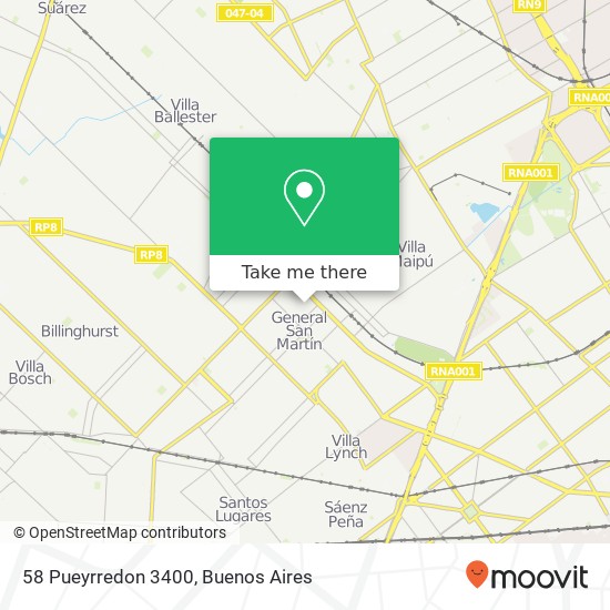 Mapa de 58 Pueyrredon 3400