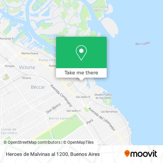 Heroes de Malvinas al 1200 map