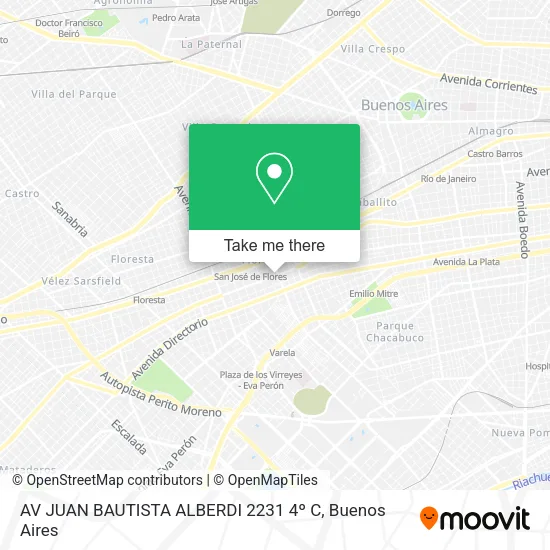 AV  JUAN BAUTISTA ALBERDI 2231 4º C map