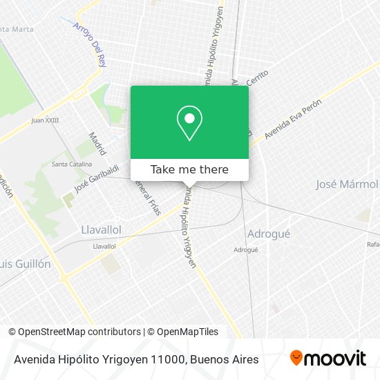 Mapa de Avenida Hipólito Yrigoyen 11000
