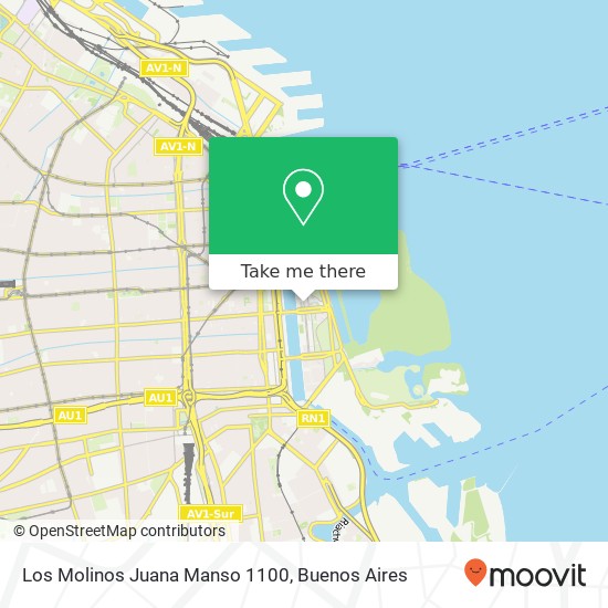 Los Molinos Juana Manso  1100 map