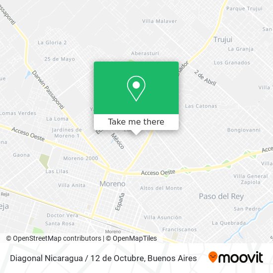 Mapa de Diagonal Nicaragua / 12 de Octubre