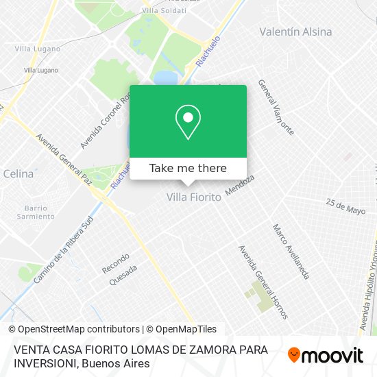 Mapa de VENTA CASA FIORITO LOMAS DE ZAMORA PARA INVERSIONI
