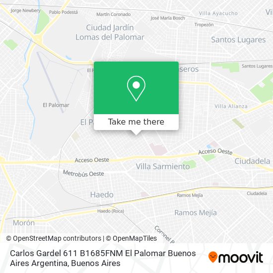 Carlos Gardel 611  B1685FNM El Palomar  Buenos Aires  Argentina map