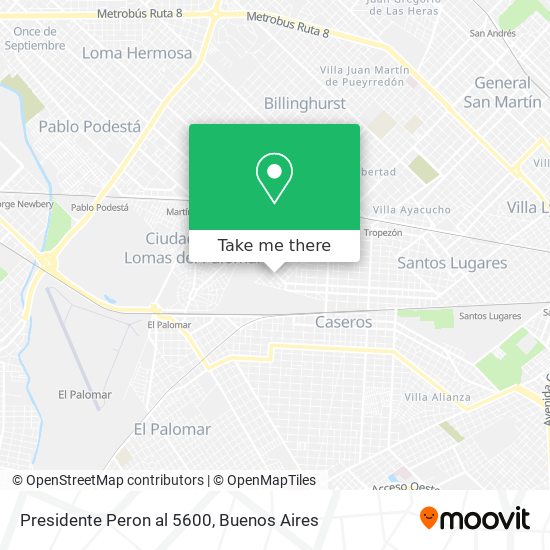 Presidente Peron al 5600 map