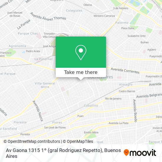 Mapa de Av  Gaona 1315 1º (gral  Rodriguez   Repetto)