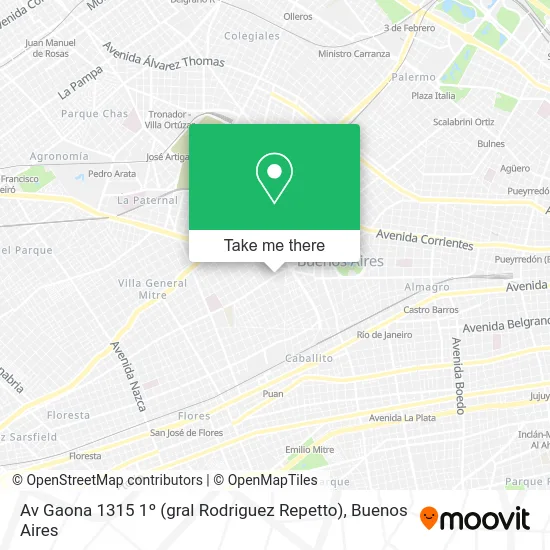 Av  Gaona 1315 1º (gral  Rodriguez   Repetto) map