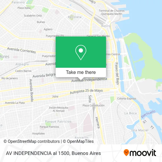 Mapa de AV  INDEPENDENCIA al 1500