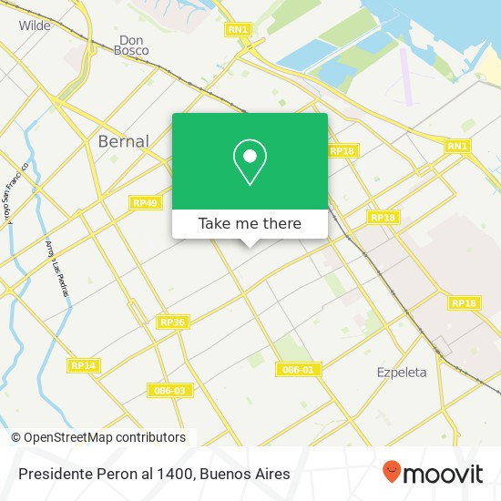 Presidente Peron al 1400 map