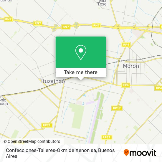 Mapa de Confecciones-Talleres-Okm de Xenon sa