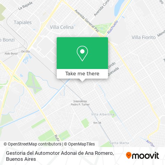 Mapa de Gestoria del Automotor Adonai de Ana Romero