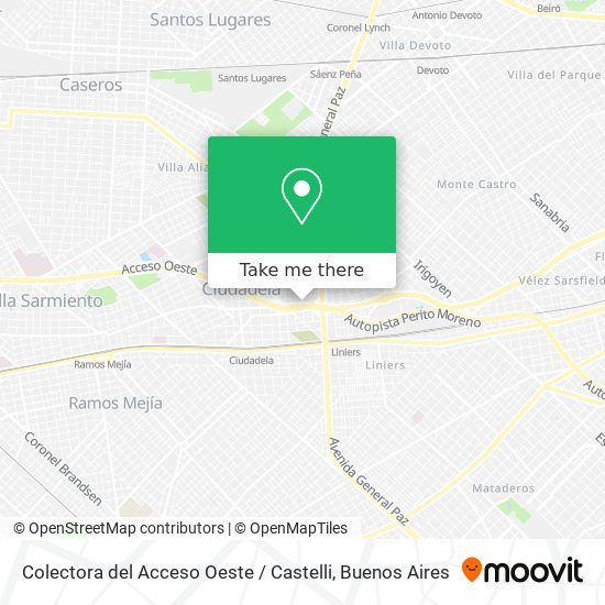 Colectora del Acceso Oeste / Castelli map