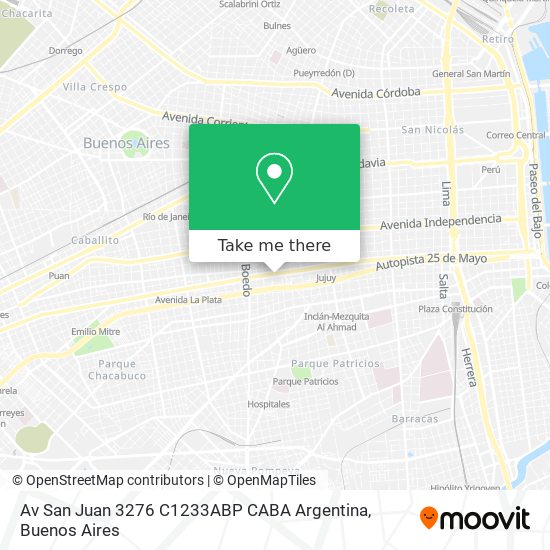 Mapa de Av  San Juan 3276  C1233ABP CABA  Argentina