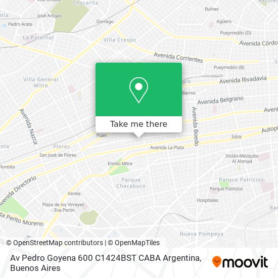 Av  Pedro Goyena 600  C1424BST CABA  Argentina map