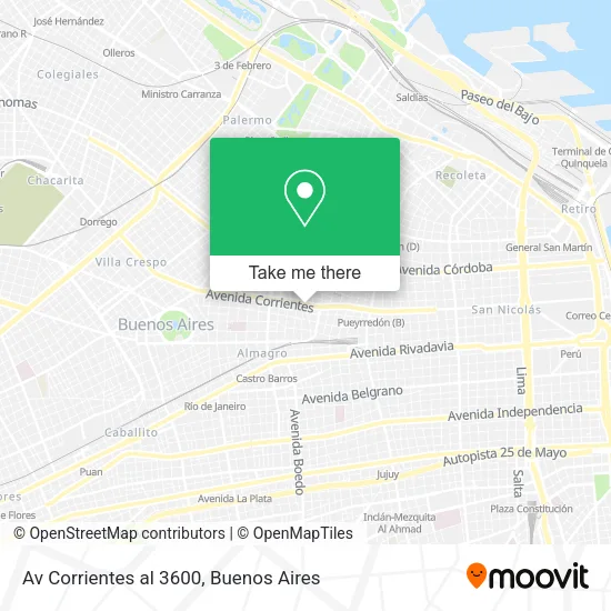 Mapa de Av  Corrientes al 3600
