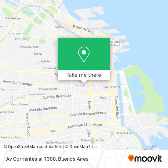 Av Corrientes  al 1300 map