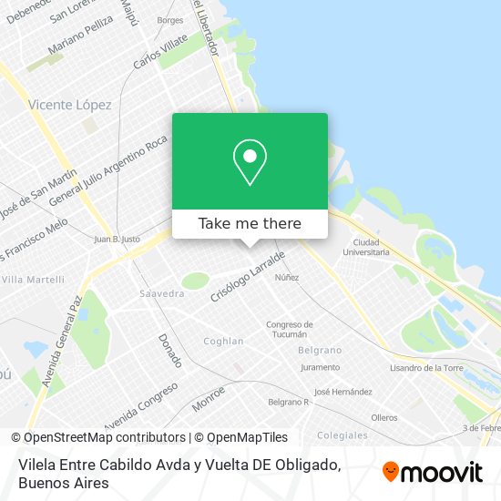 Vilela Entre Cabildo  Avda  y Vuelta DE Obligado map