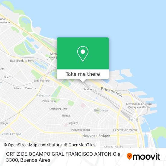 ORTIZ DE OCAMPO GRAL FRANCISCO ANTONIO al 3300 map