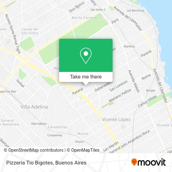 Mapa de Pizzeria Tio Bigotes