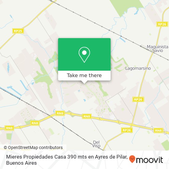 Mapa de Mieres Propiedades   Casa 390 mts en Ayres de Pilar