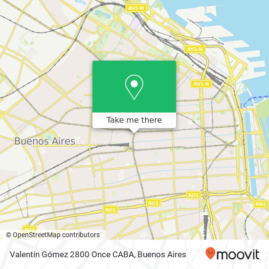 Valentín Gómez 2800 Once CABA map