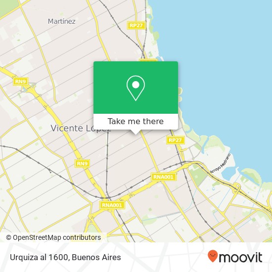 Urquiza al 1600 map