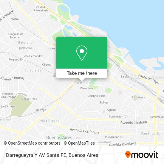 Mapa de Darregueyra Y AV  Santa FE
