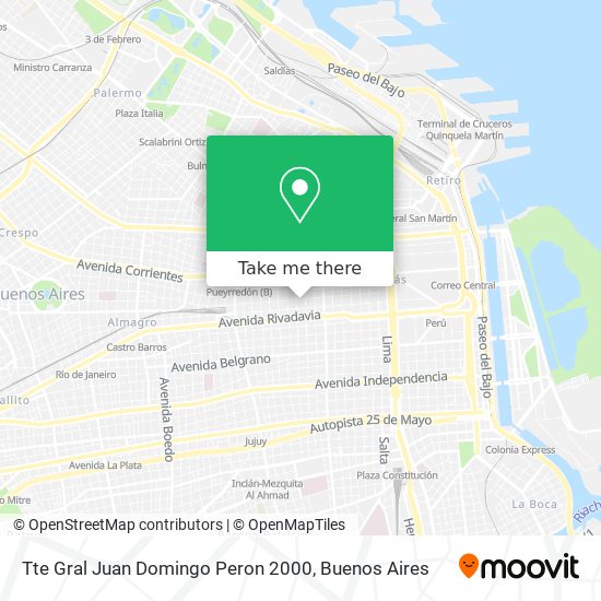 Tte  Gral Juan Domingo Peron 2000 map