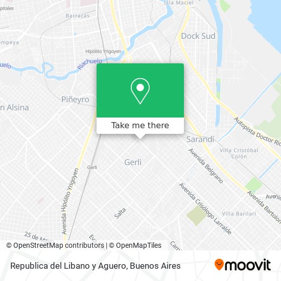 Republica del Libano y Aguero map