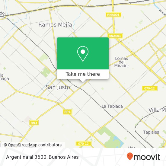 Argentina al 3600 map