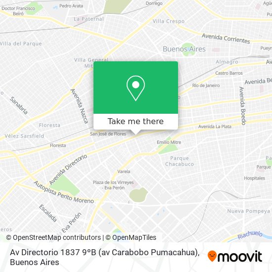 Mapa de Av  Directorio 1837 9ºB (av  Carabobo   Pumacahua)