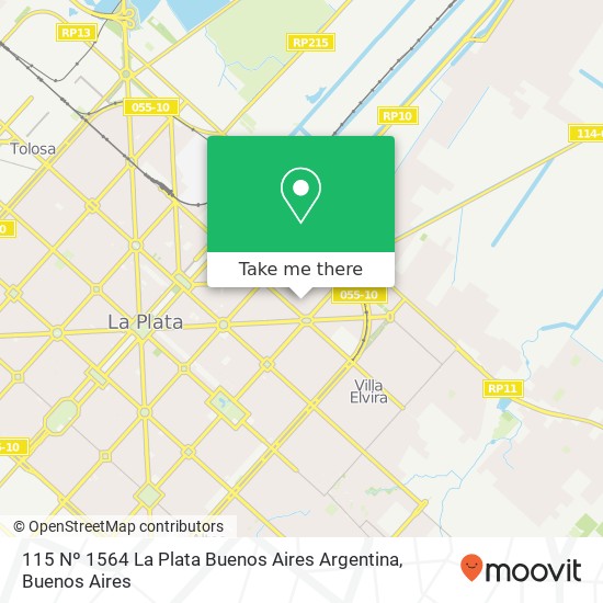 Mapa de 115 Nº 1564 La Plata   Buenos Aires  Argentina